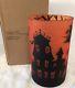 Yankee Candle Crackle Glass Haunted House Witch Graveyard Jar Candle Holder Rare