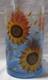 Yankee Candle Blue Colored Crackle Large Jar Holder J/h Fall Sunflowers Floral