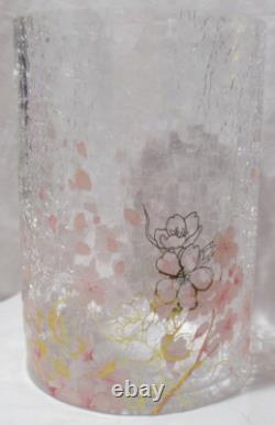 Yankee Candle Clear Crackle Large Jar Holder J/H CHERRY BLOSSOMS pinks gold