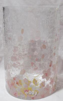 Yankee Candle Clear Crackle Large Jar Holder J/H CHERRY BLOSSOMS pinks gold