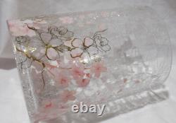 Yankee Candle Clear Crackle Large Jar Holder J/H CHERRY BLOSSOMS pinks gold