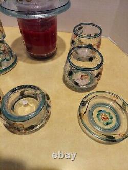 Yankee Candle Crackle Glass Lot Candle Holders & Toppers Floral