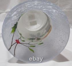 Yankee Candle Frosted Crackle Hurricane Large Jar Holder J/H CARDINAL HOLLY