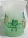 Yankee Candle Frosted Crackle Hurricane Large Jar Holder J/h Four Leaf Clover