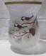 Yankee Candle Frosted Hurricane Large Jar Holder J/h Blue Winter Birds Branch