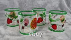 Yankee Candle Tea Light Votive Holder Set Fruit 3 Tall Crackle Glass 4 Piece
