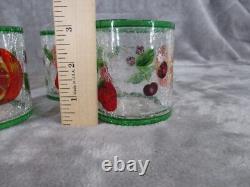 Yankee Candle Tea Light Votive Holder Set Fruit 3 Tall Crackle Glass 4 Piece