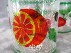 Yankee Candle Tea Light Votive Holder Set Fruit 3 Tall Crackle Glass 4 Piece
