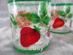Yankee Candle Tea Light Votive Holder Set Fruit 3 Tall Crackle Glass 4 Piece