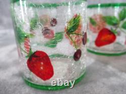 Yankee Candle Tea Light Votive Holder Set Fruit 3 Tall Crackle Glass 4 Piece
