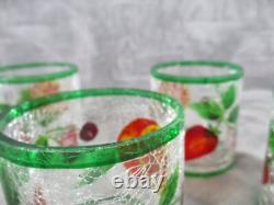 Yankee Candle Tea Light Votive Holder Set Fruit 3 Tall Crackle Glass 4 Piece
